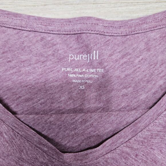Pure Jill Purple Shirt A Line Tee Longsleeve Pima Cotton XS - Picture 4 of 7